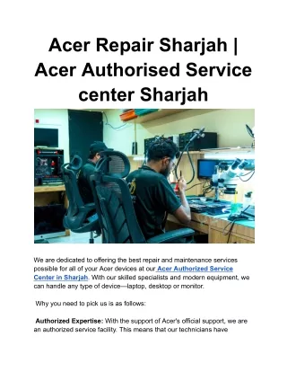 Acer Repair Sharjah _ Acer Authorised Service center Sharjah