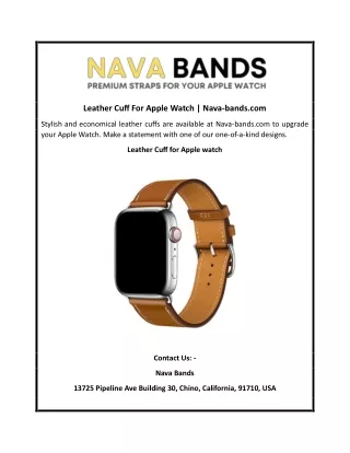 Leather Cuff For Apple Watch | Nava-bands.com