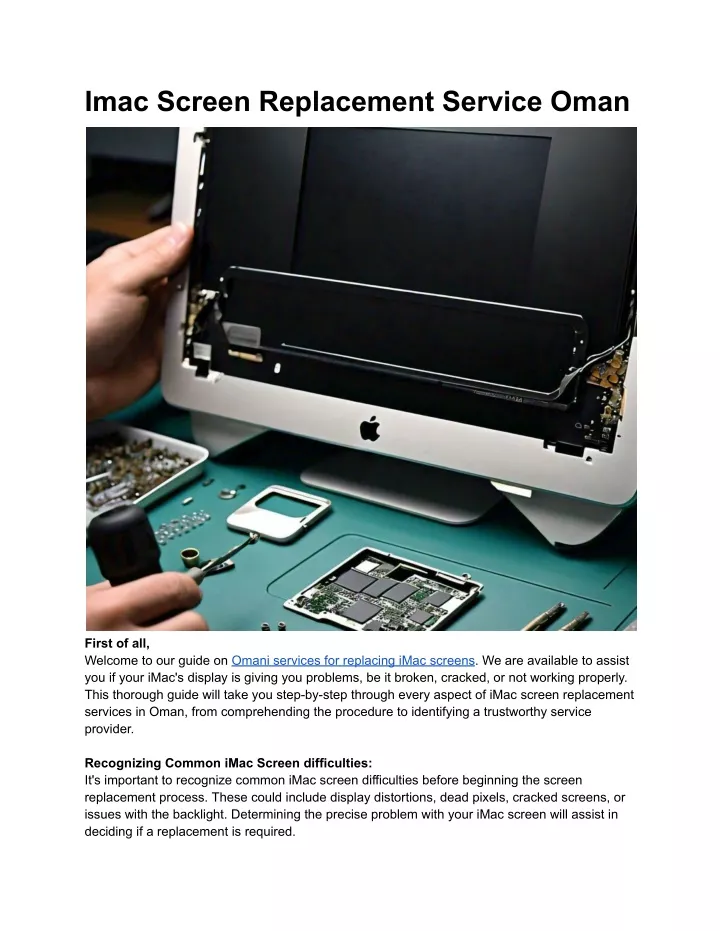 imac screen replacement service oman