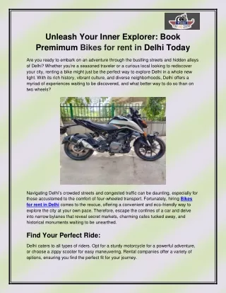 Delhi rental bikes