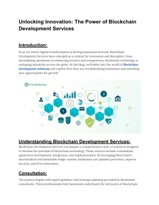 Unlocking Innovation_ The Power of Blockchain Development Services