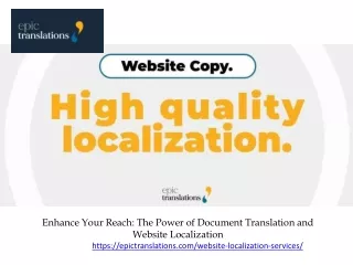 Enhance Your Reach The Power of Document Translation and Website Localization
