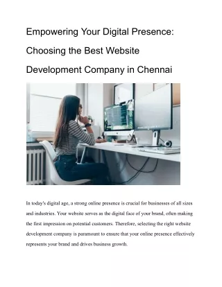 Empowering Your Digital Presence_ Choosing the Best Website Development Company in Chennai