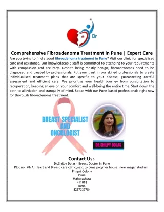 Comprehensive Fibroadenoma Treatment in Pune  Expert Care