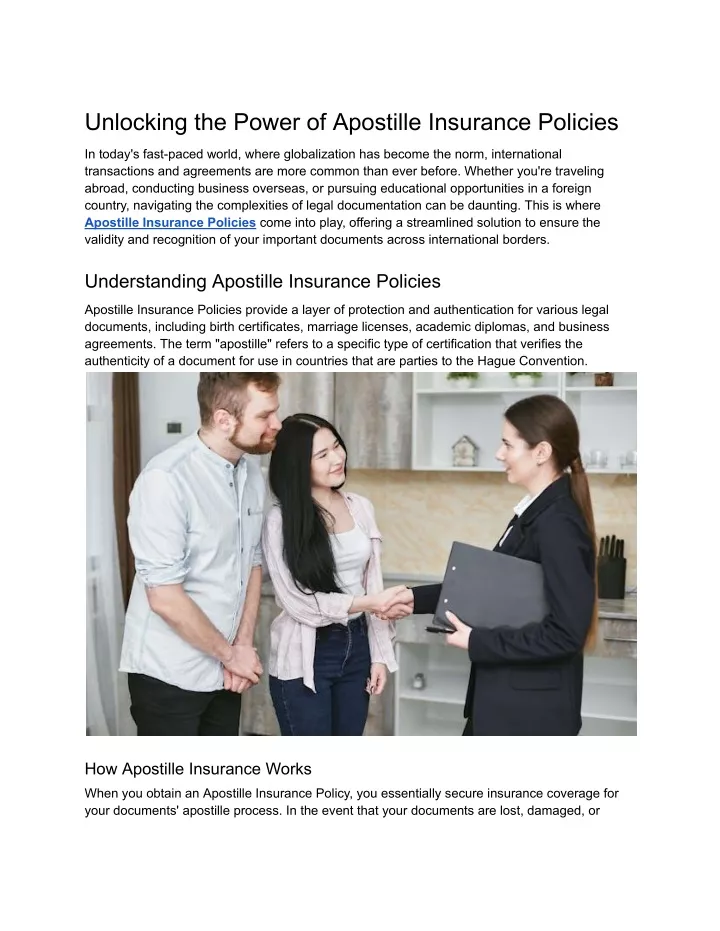unlocking the power of apostille insurance