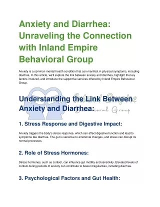 Anxiety and Diarrhea_ Unraveling the Connection with Inland Empire Behavioral Group