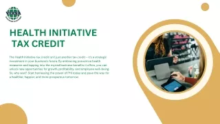 Health Initiative Tax Credit - Versa Business Systems