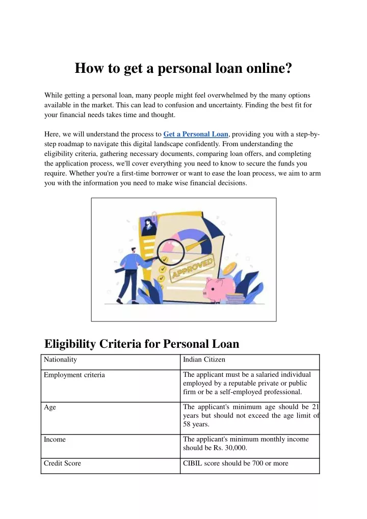 how to get a personal loan online