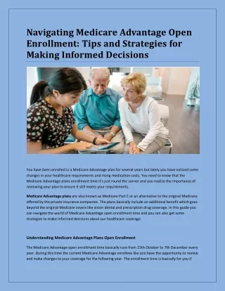 Navigating Medicare Advantage Open Enrollment
