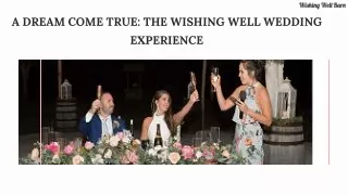 A Dream Come True The Wishing Well Wedding Experience