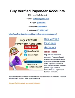 Buy Verified Payoneer Accounts