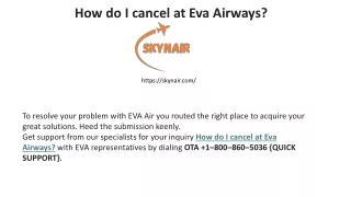 How do I cancel at Eva Airways