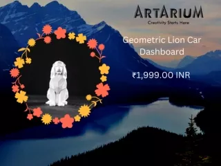Buy Stylized Geometric Sitting Lion Figurine at Artarium – theartarium
