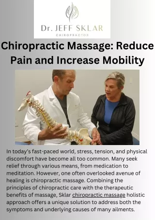 Chiropractic Massage Reduce Pain and Increase Mobility