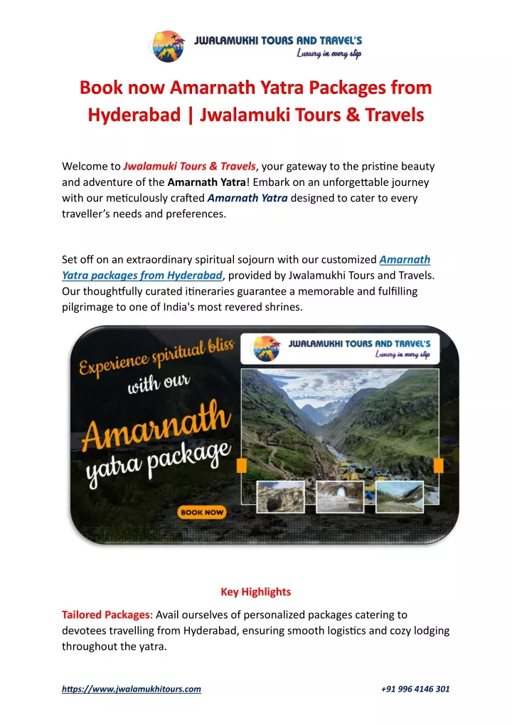 book now amarnath yatra packages from hyderabad