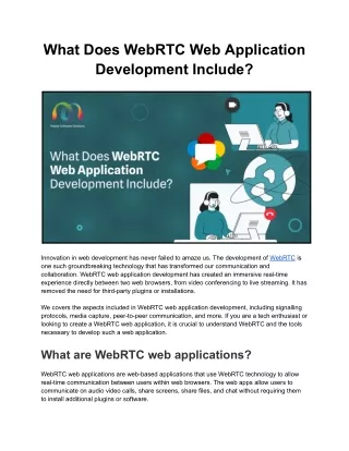 What Does WebRTC Web Application Development Include