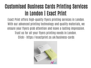 Customised Business Cards Printing Services in London | Exact Print