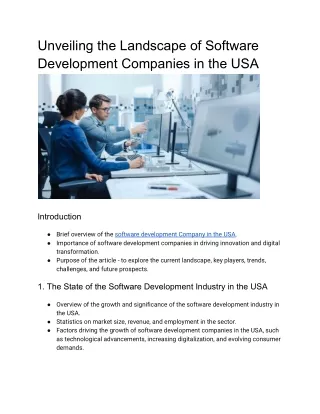 Unveiling the Landscape of Software Development Companies in the USA