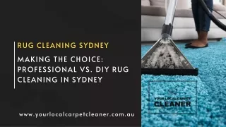 Making the Choice -Professional vs. DIY Rug Cleaning in Sydney