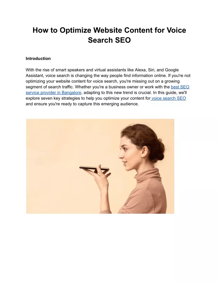 how to optimize website content for voice search