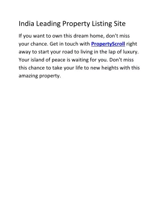 India Leading Property Listing Site