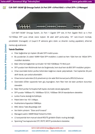 Fiber omurga Switch CLR-SWT-5636F GelecekBT