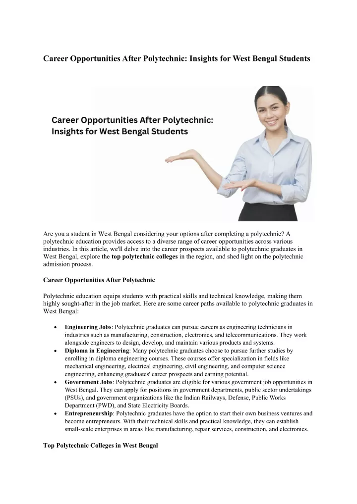 career opportunities after polytechnic insights