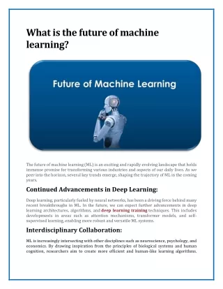 What is the future of machine learning?