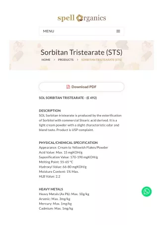 Sorbitan Tristearate (STS)