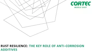 Rust Resilience: The Key Role of Anti-Corrosion Additives