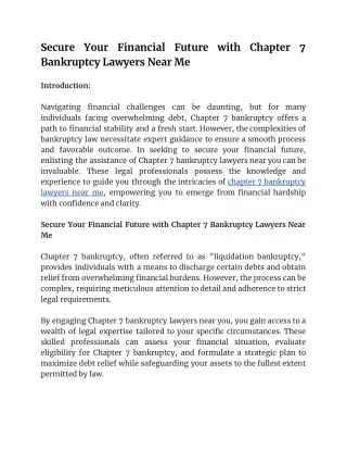 chapter 7 bankruptcy lawyers near me