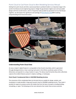 Point Cloud to Cad Point Cloud to Bim Modeling Services Rvtcad