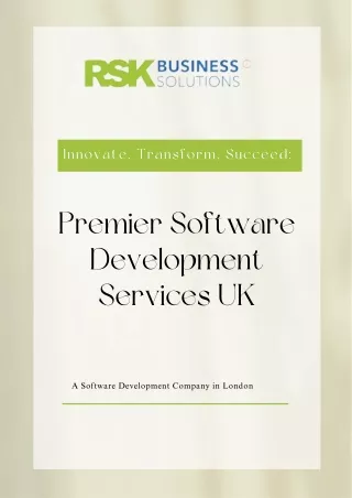 Innovate, Transform, Succeed Premier Software Development Services UK