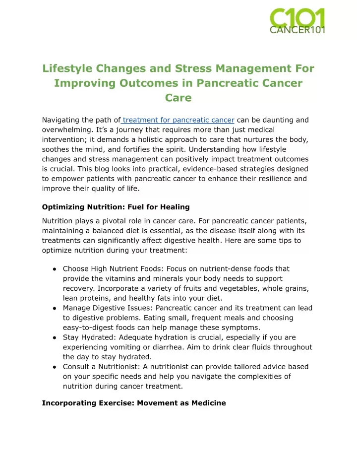 lifestyle changes and stress management