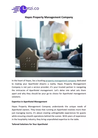 Property Management Company in Hayes - Letzi