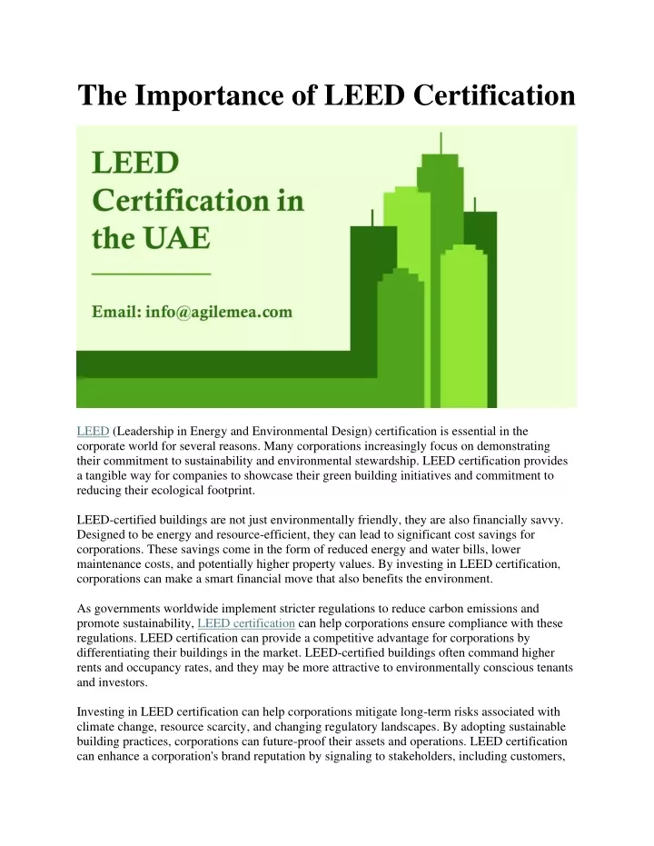 the importance of leed certification