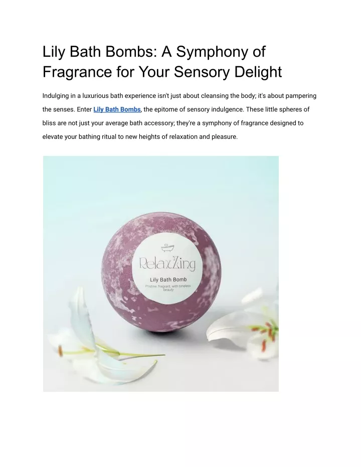 lily bath bombs a symphony of fragrance for your