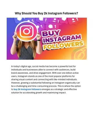 Why Should You Buy 2k Instagram Followers