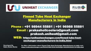 Finned Tube Heat Exchanger Manufacturers in India - Uniheat Exchanger