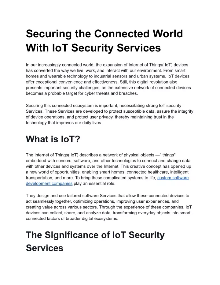 securing the connected world with iot security