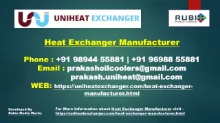 Heat Exchanger Manufacturer - uniheat Exchanger