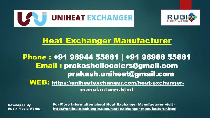 heat exchanger manufacturer