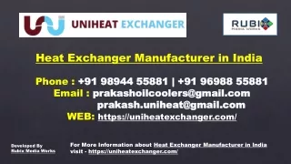 Heat Exchanger Manufacturer in India - Uniheat Exchanger