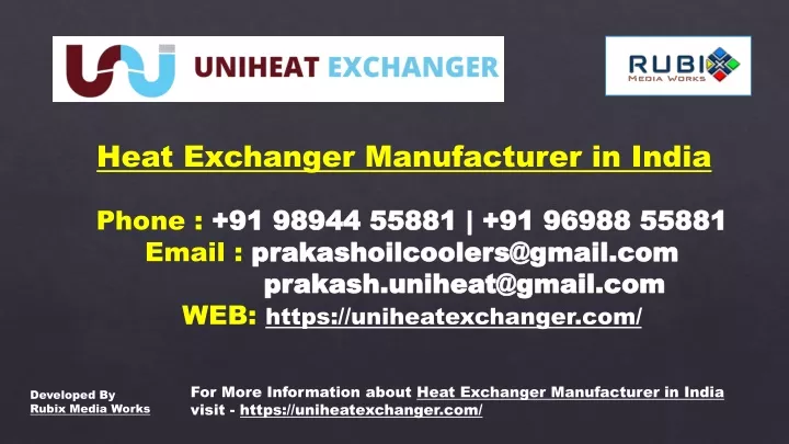 heat exchanger manufacturer in india