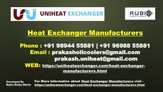 Heat Exchanger Manufacturers - Uniheat Exchanger