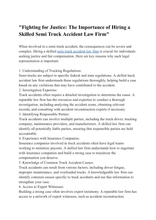 semi truck accident law firm