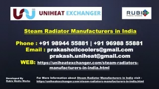 Steam Radiator Manufacturers in India - Uniheat Exchanger