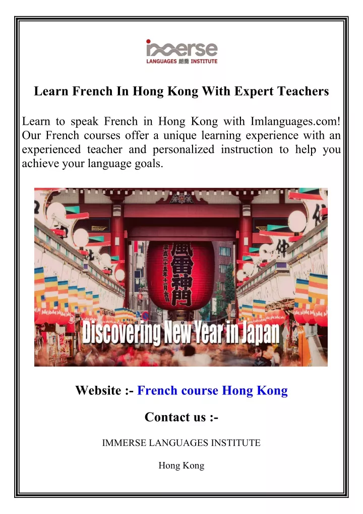 learn french in hong kong with expert teachers
