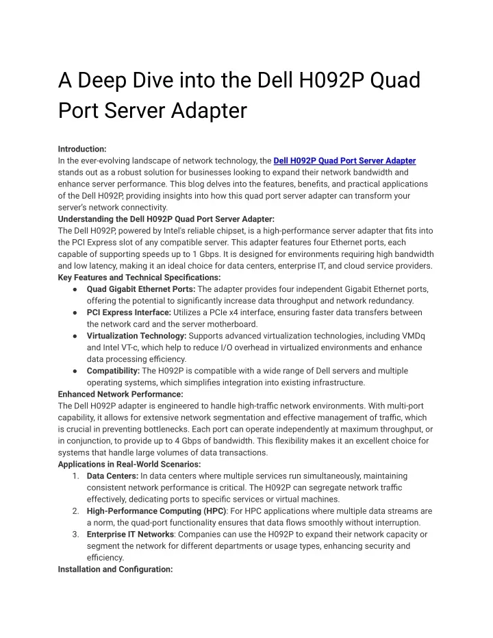 a deep dive into the dell h092p quad port server