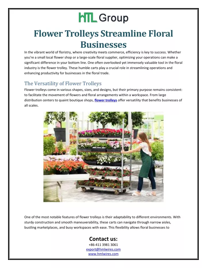 flower trolleys streamline floral businesses